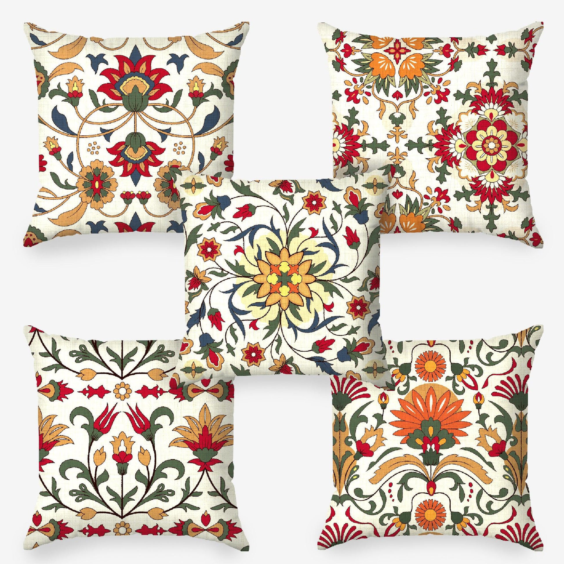 Ethnic Art Printed Cushion Cover | Set Of 5