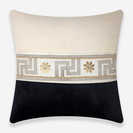 Greek Key Border Cushion Cover