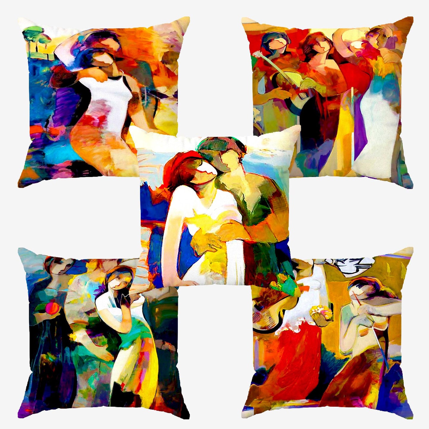 Picasso Printed Cushion Cover | Set Of 5