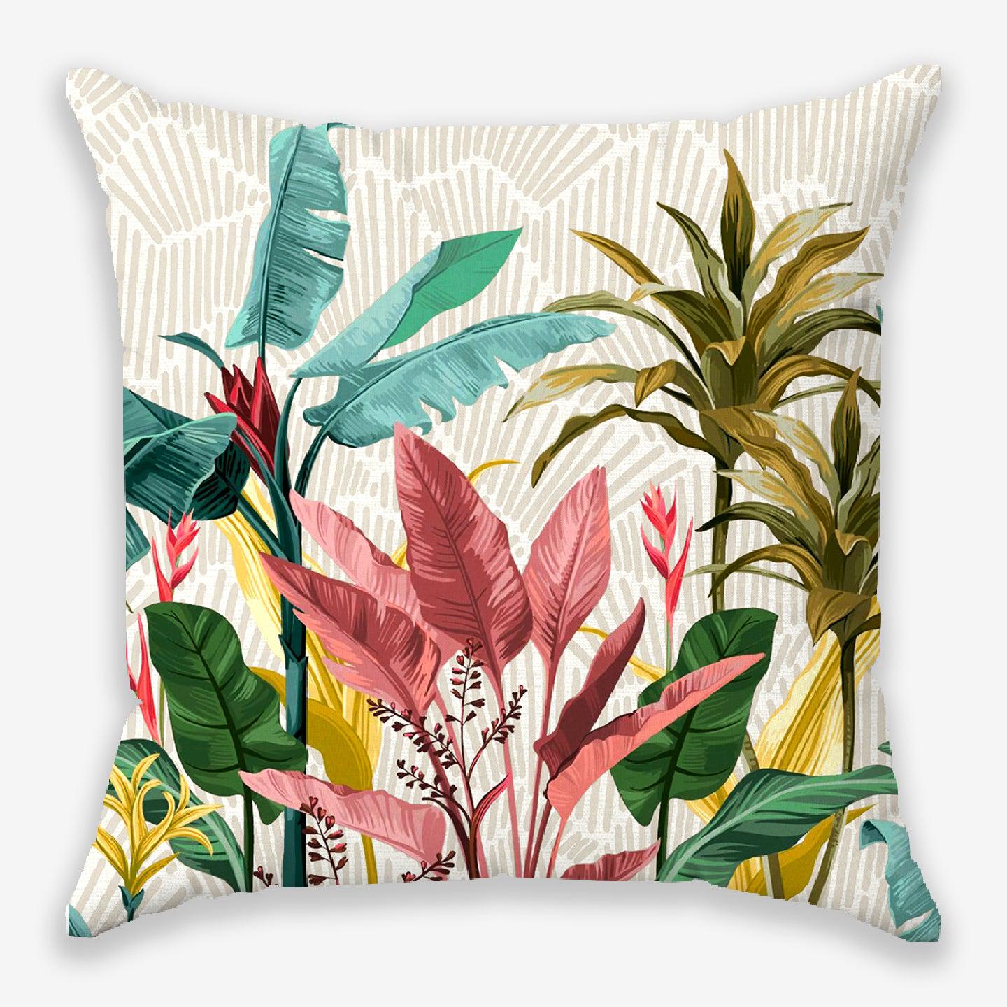 Hawaii Tropical Floral Printed Cushion Cover | Set Of 2