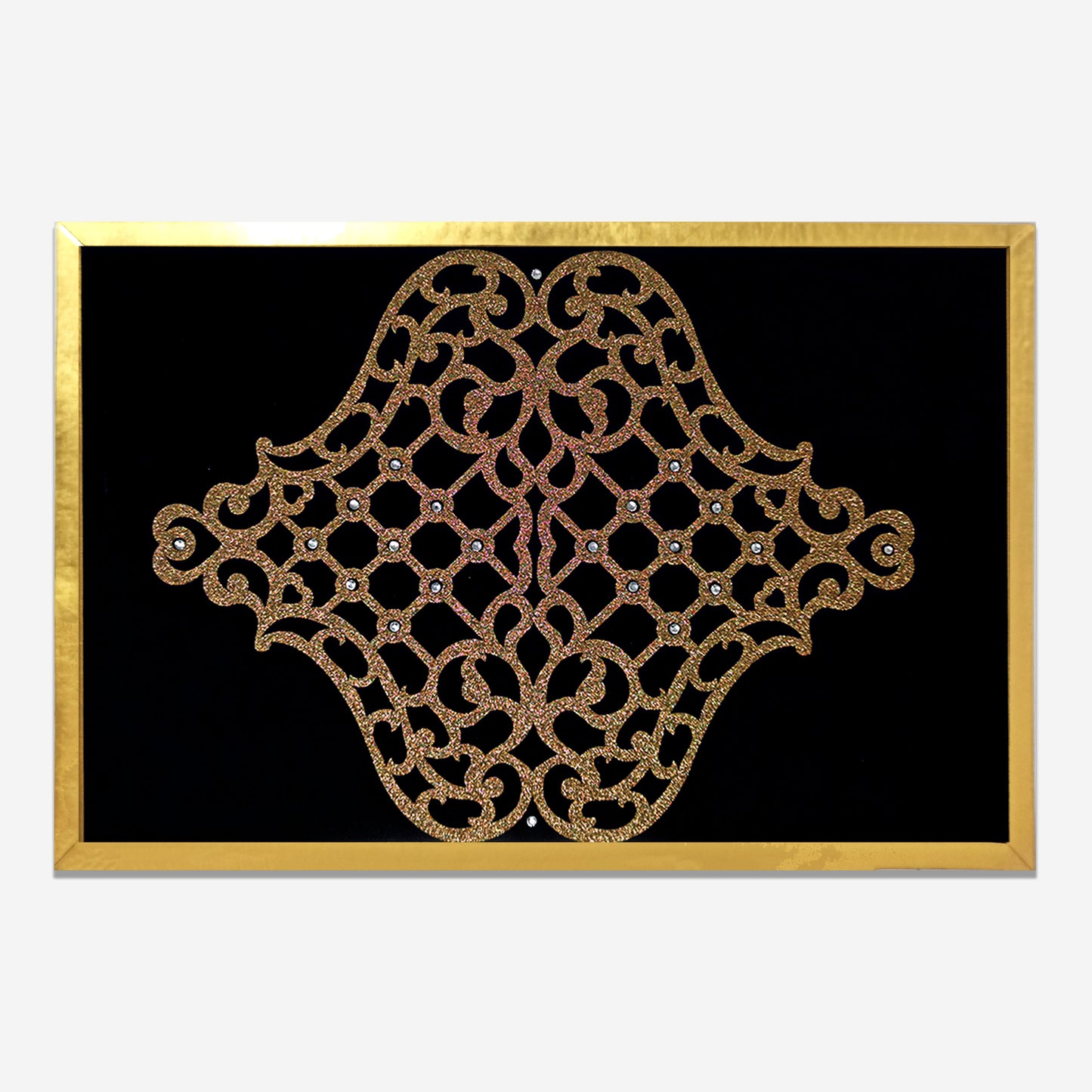 Andaaz Decorative Table Placemat | Set Of 2 | Black