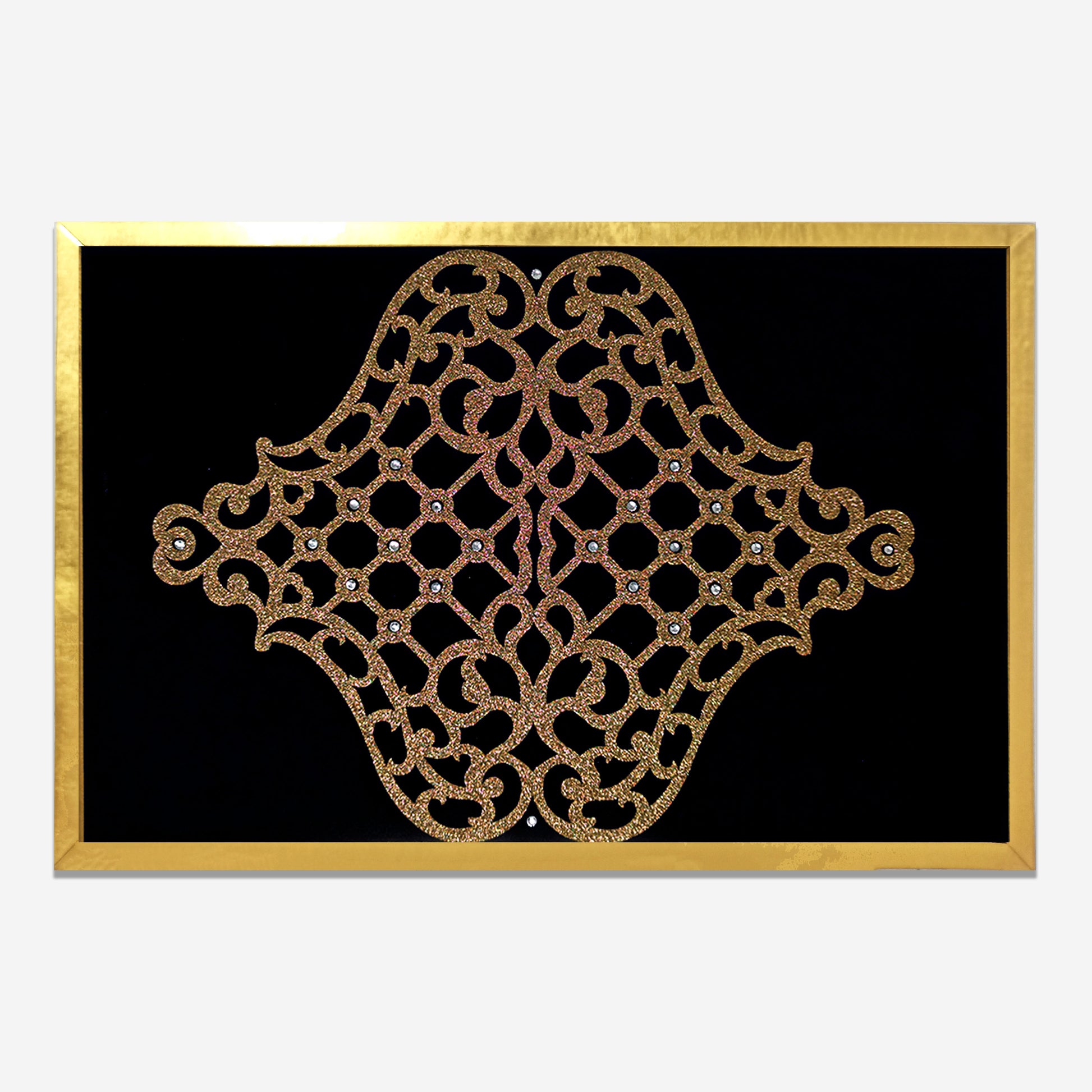 Andaaz Decorative Table Placemat | Set Of 2 | Black