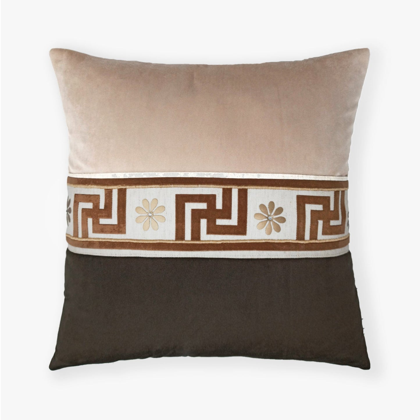 Greek Key Border Cushion Cover