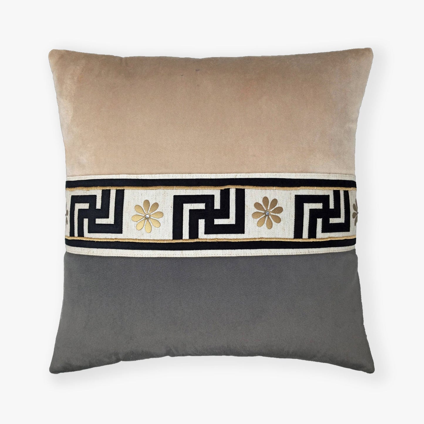 Greek Key Border Cushion Cover