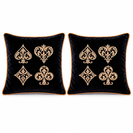 Imperial Quartet Velvet Cushion Cover (Set of 2) 16" x 16"