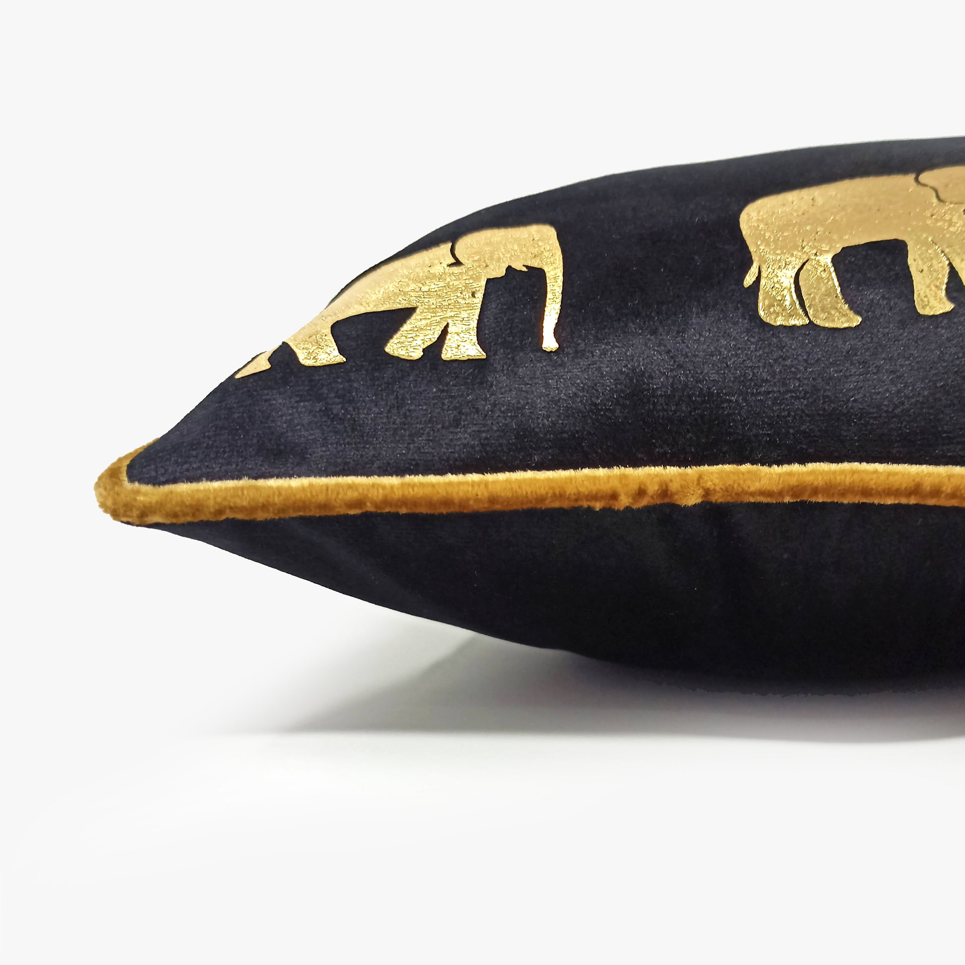 Mammoth Foiled Playful Elephants Animal Cushion Cover