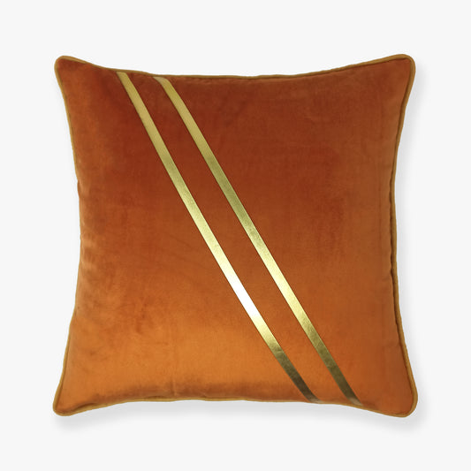 Ritz Golden Striped Cushion Cover | Set Of 2