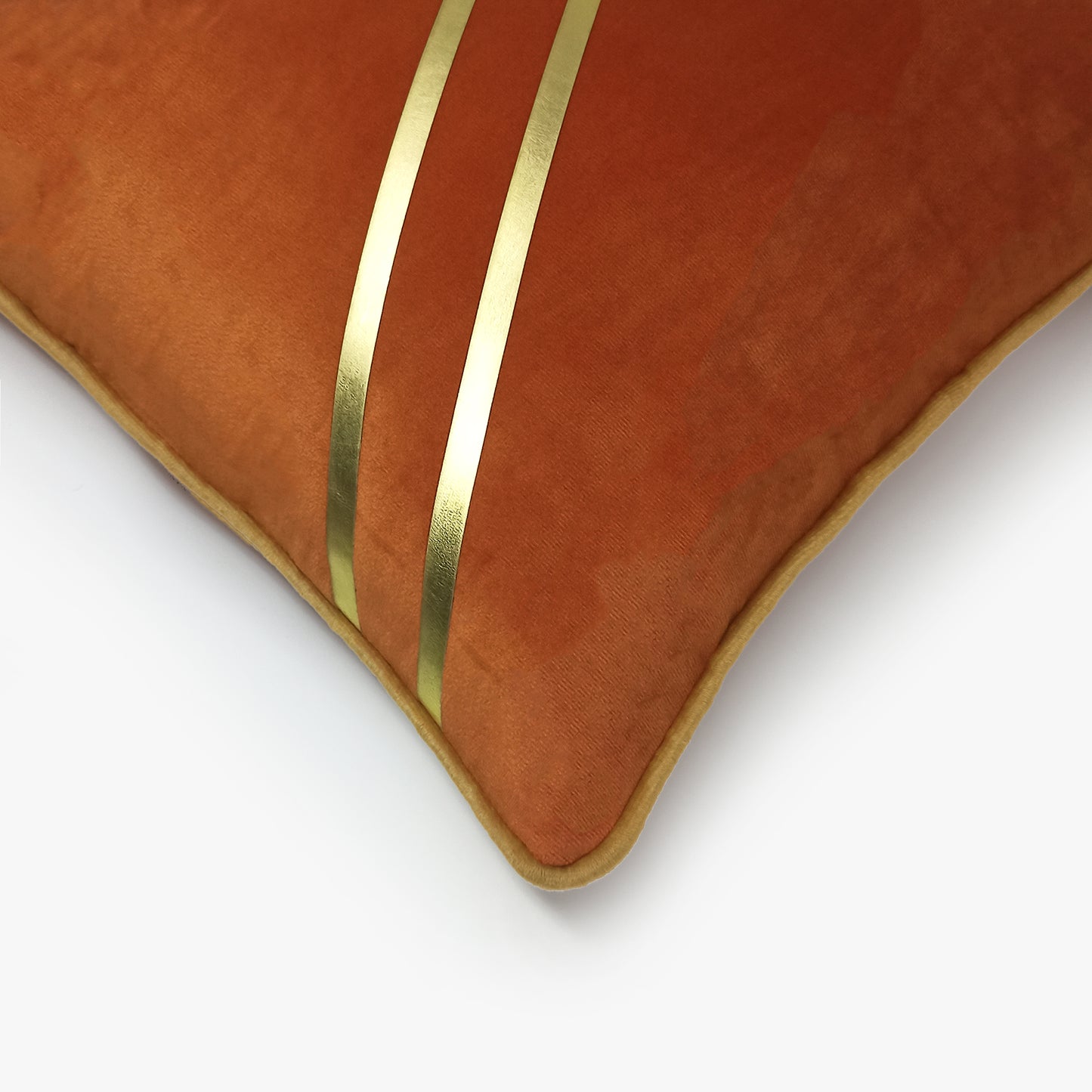 Ritz Golden Striped Cushion Cover | Set Of 2