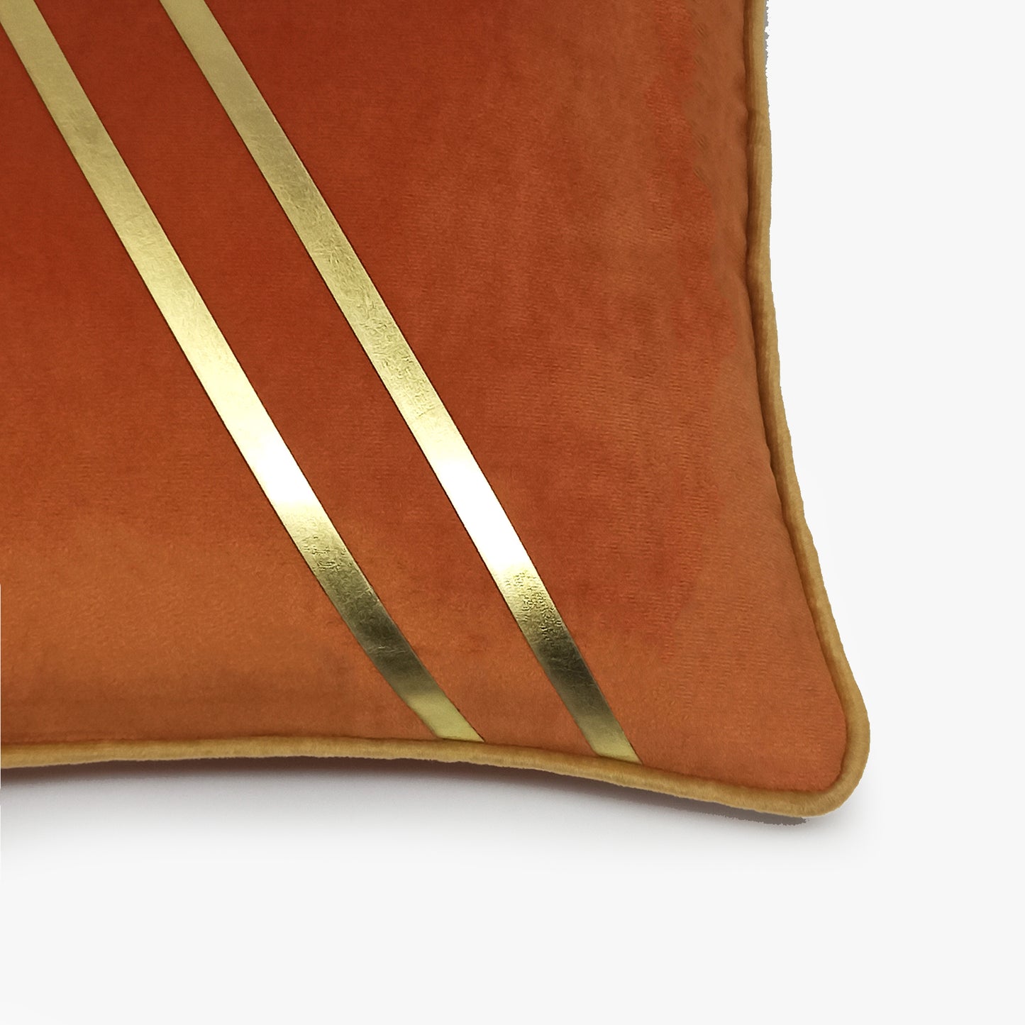 Ritz Golden Striped Cushion Cover | Set Of 2
