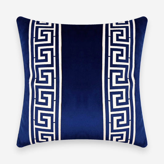 Meandros Greek Key Trim Cushion Cover | Set Of 2