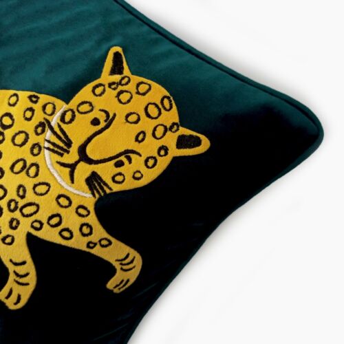 Chintzu Animal Embroidered Lumbar Cushion Cover