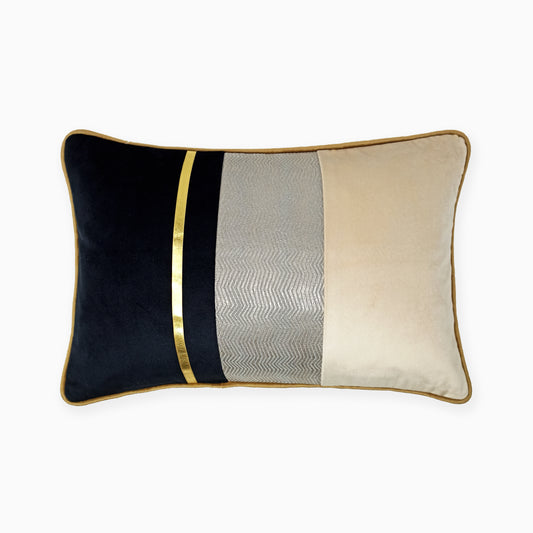 Striped Color-Block Cushion Cover
