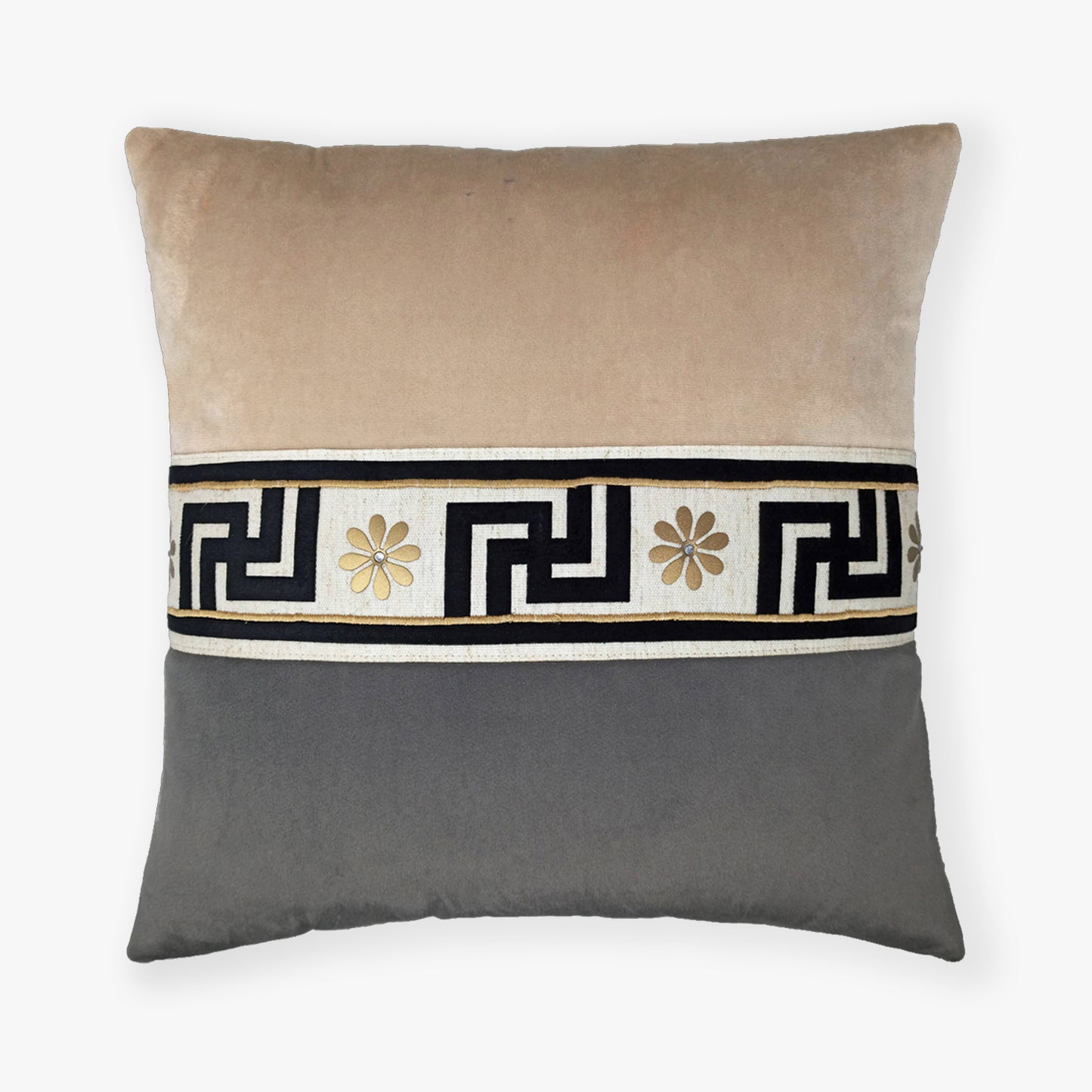 Aristotle Greek Key Border Cushion Cover