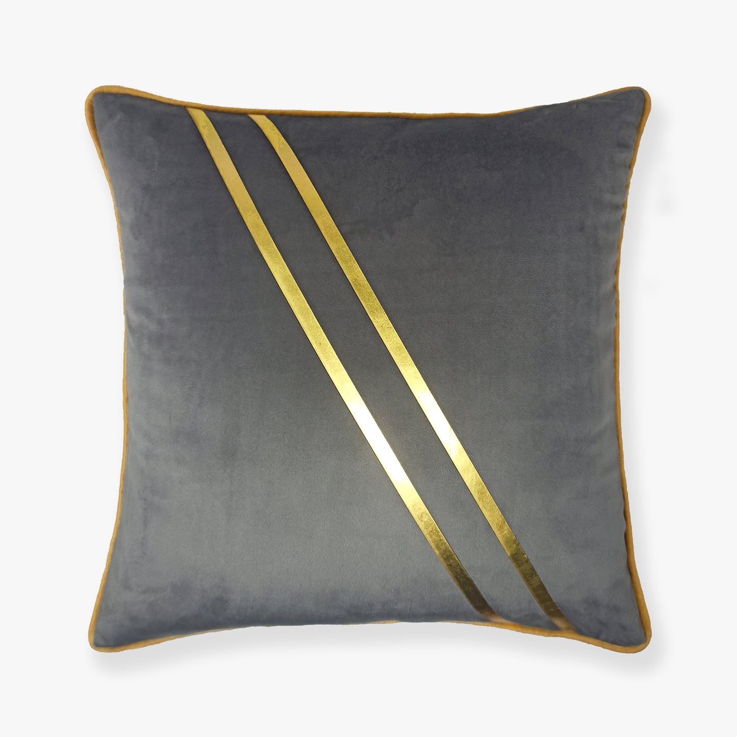 Ritz Golden Striped Cushion Cover | Set Of 2