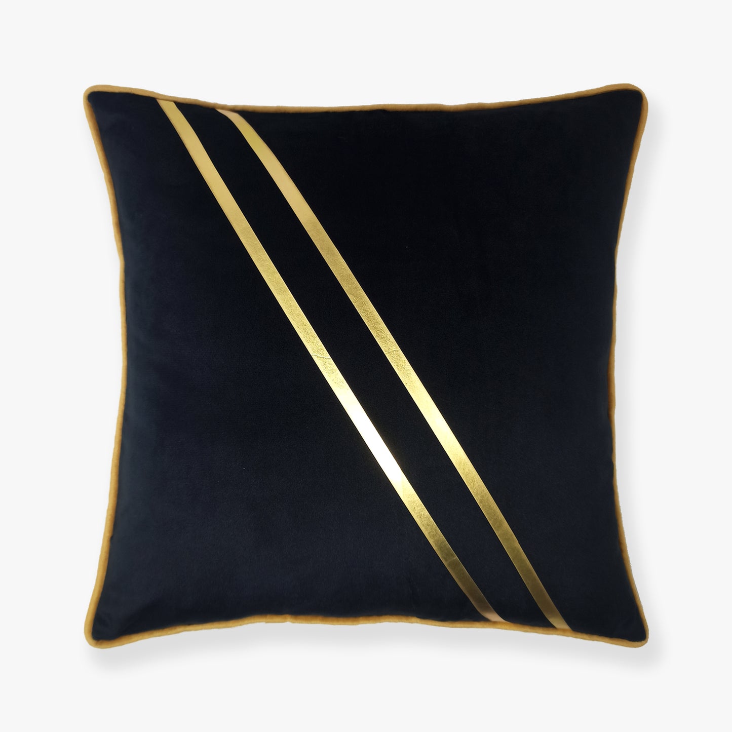 Ritz Golden Striped Cushion Cover | Set Of 2