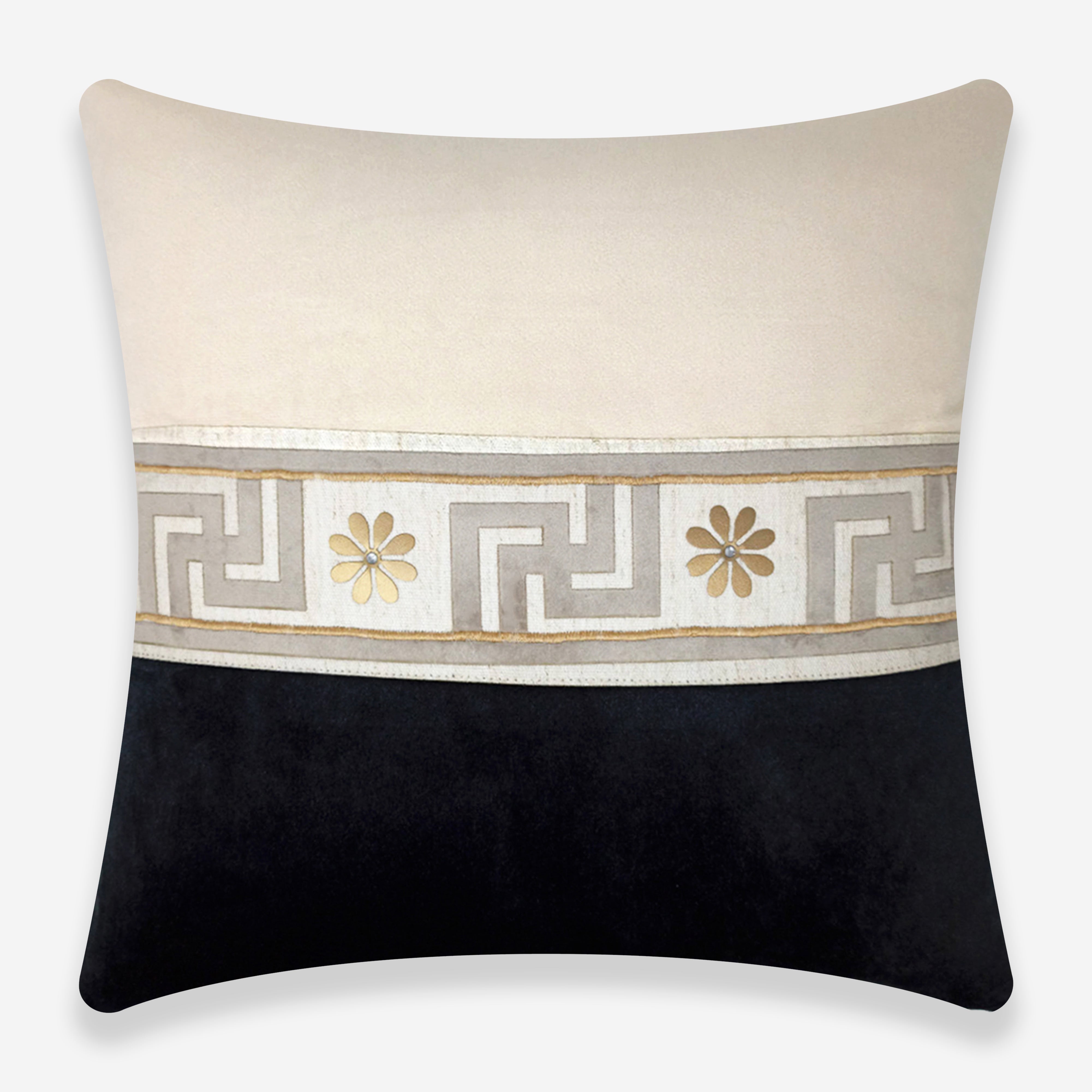 Aristotle Greek Key Border Cushion Cover Caption Home