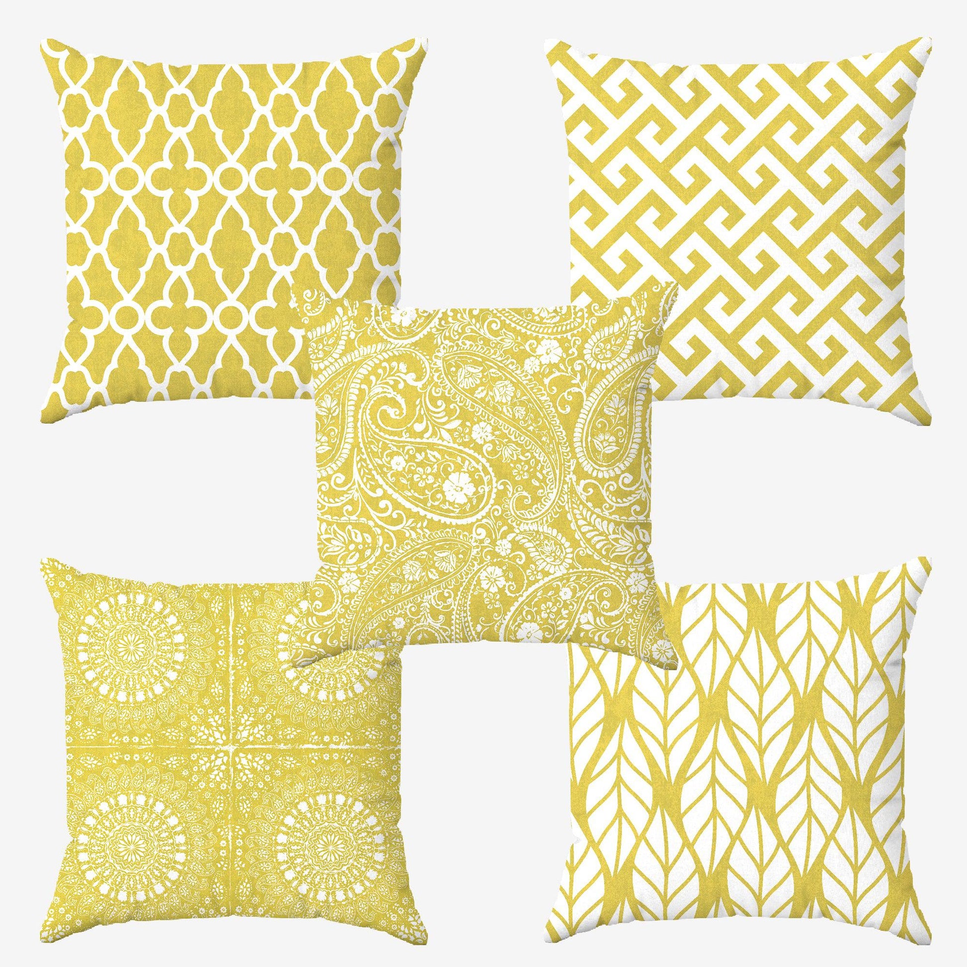 Indica Geo-Ethnic Printed Cushion Cover | Set Of 5