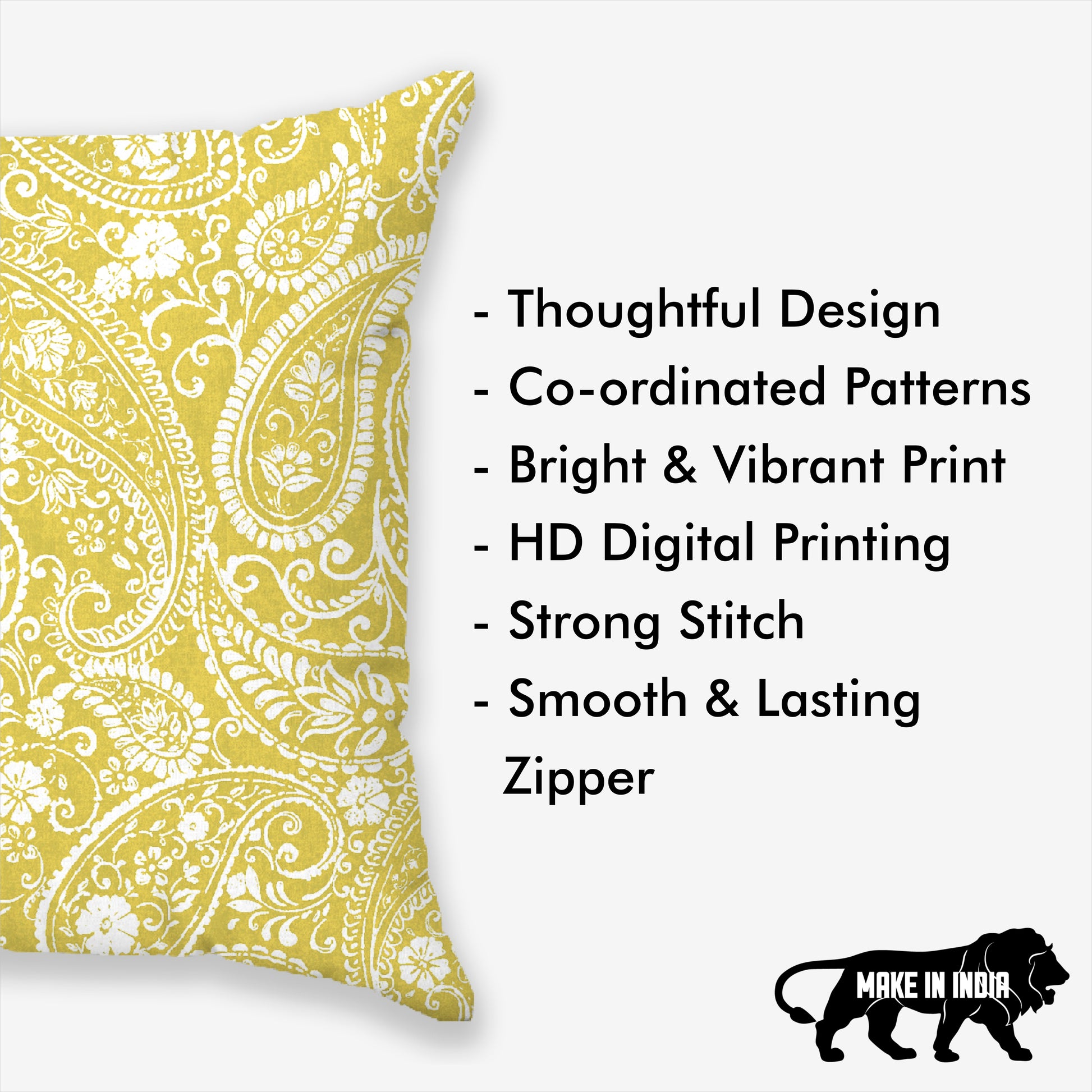 Indica Geo-Ethnic Printed Cushion Cover | Set Of 5