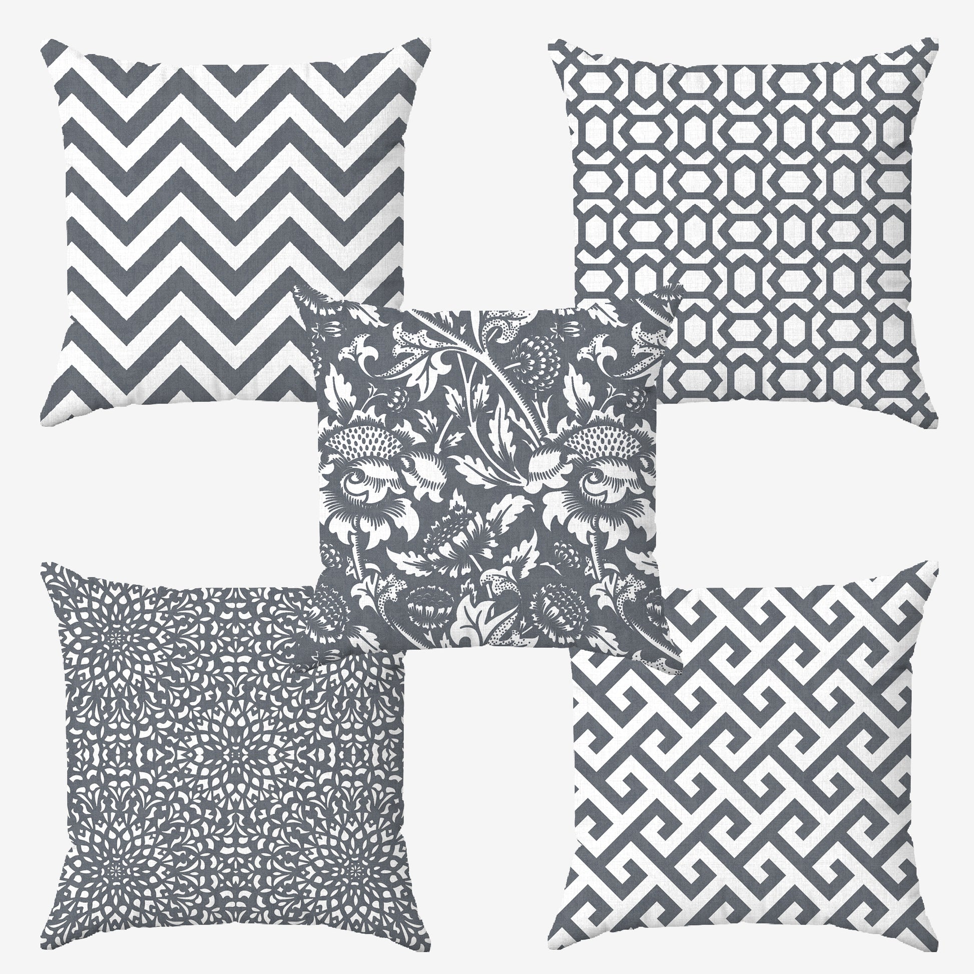 Jakarta Geo-Ethnic Printed Cushion Cover | Set Of 5