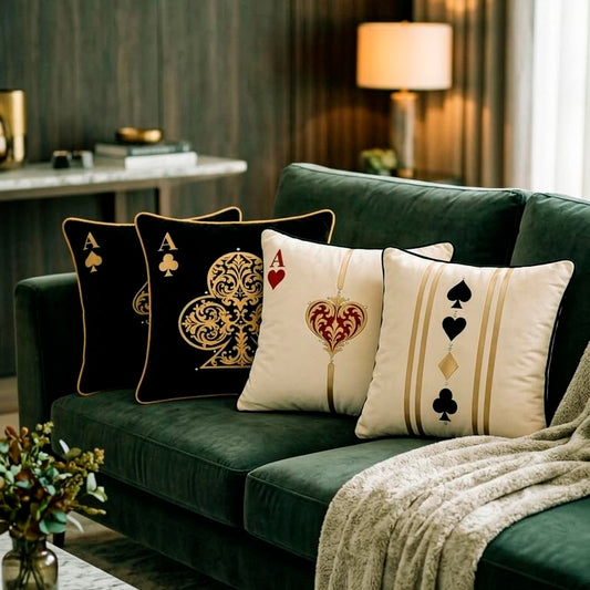 Casino Royale Velvet Cushion Cover (Set of 5), 16"x16"