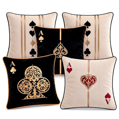 Casino Royale Velvet Cushion Cover (Set of 5), 16"x16"