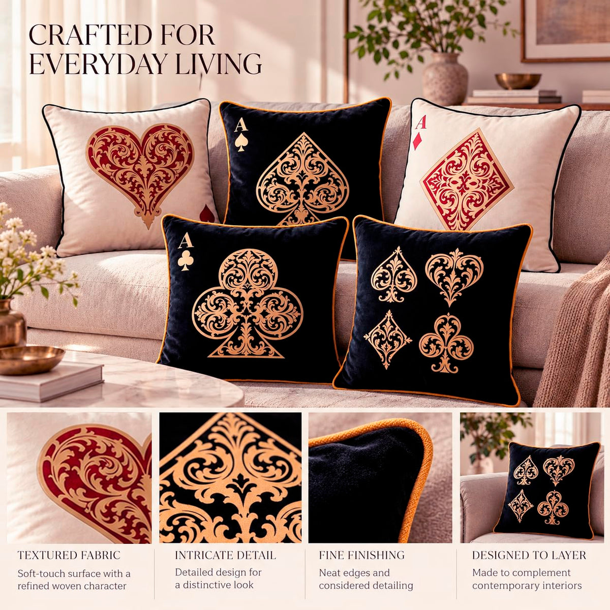 Imperial Deck Velvet Cushion Cover (Set of 5), 16"x16" (Copy)