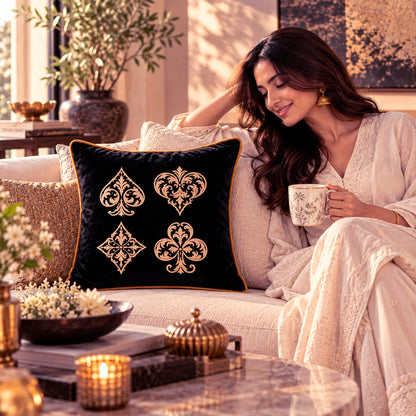 Imperial Quartet Velvet Cushion Cover (Set of 2) 16" x 16"