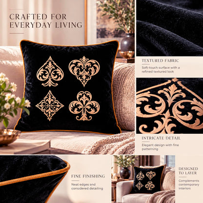 Imperial Quartet Velvet Cushion Cover (Set of 2) 16" x 16"