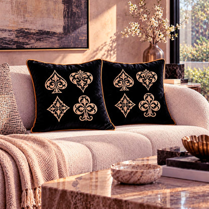 Imperial Quartet Velvet Cushion Cover (Set of 2) 16" x 16"