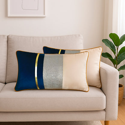 Striped Color-Block Cushion Cover