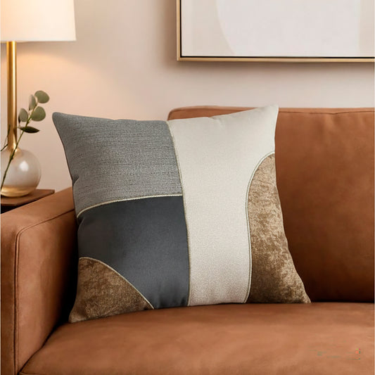 Modern Abstract Mixed-Texture Color Block Cushion Cover