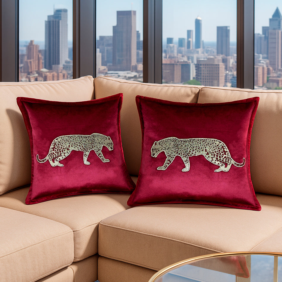 Paradus Animal Luxury Decorative Cushion Cover | Set Of 2