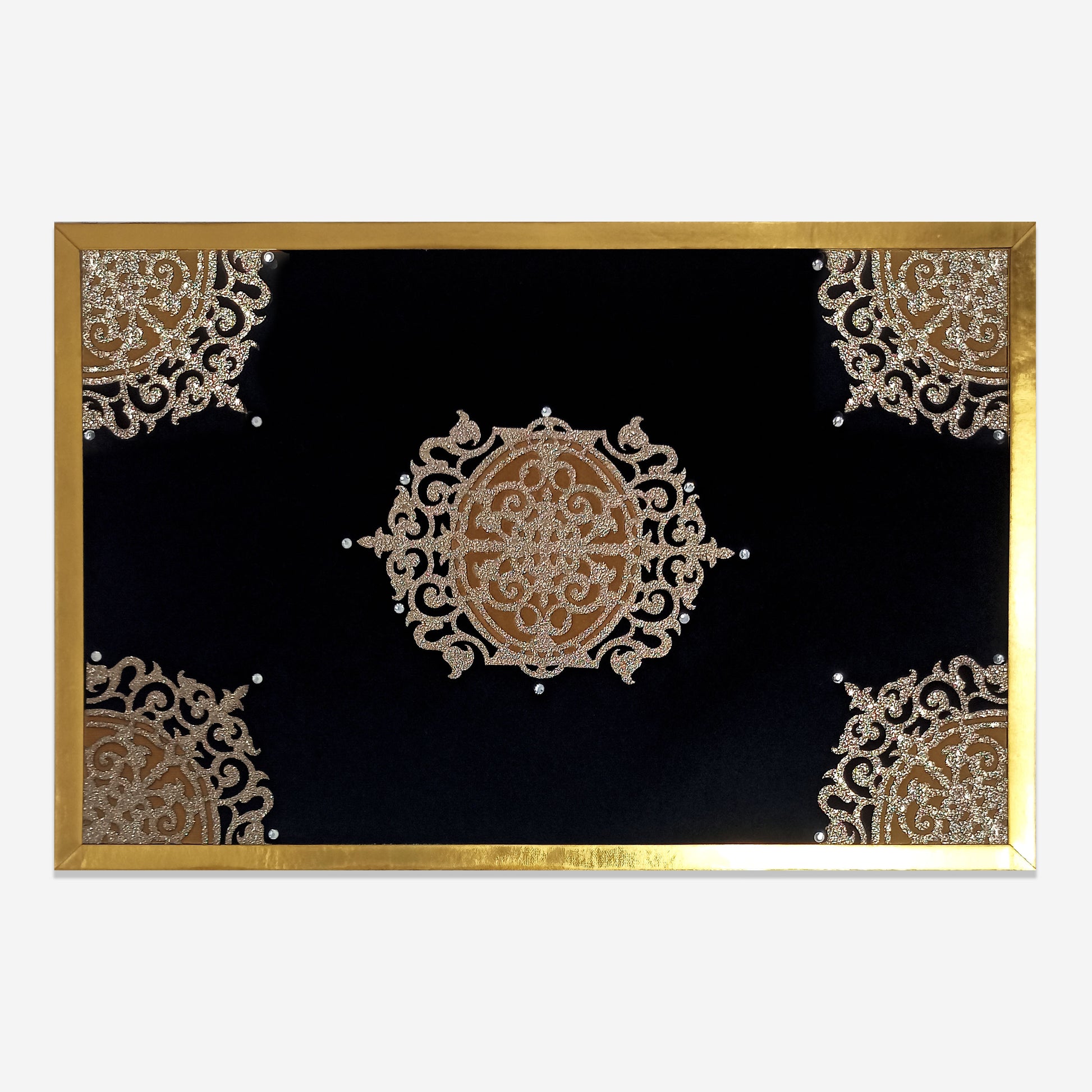 Vetican Decorative Table Placemat | Set Of 2 | Black