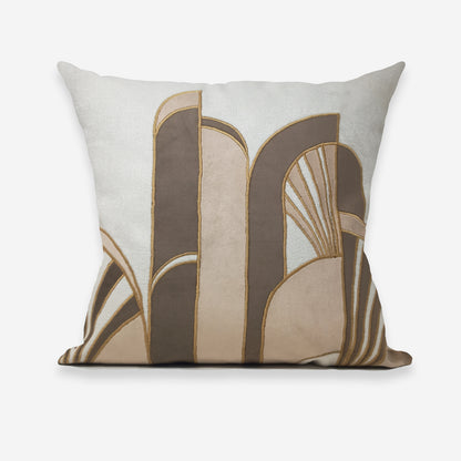 Art Deco Velvet Appliqué Cushion Cover