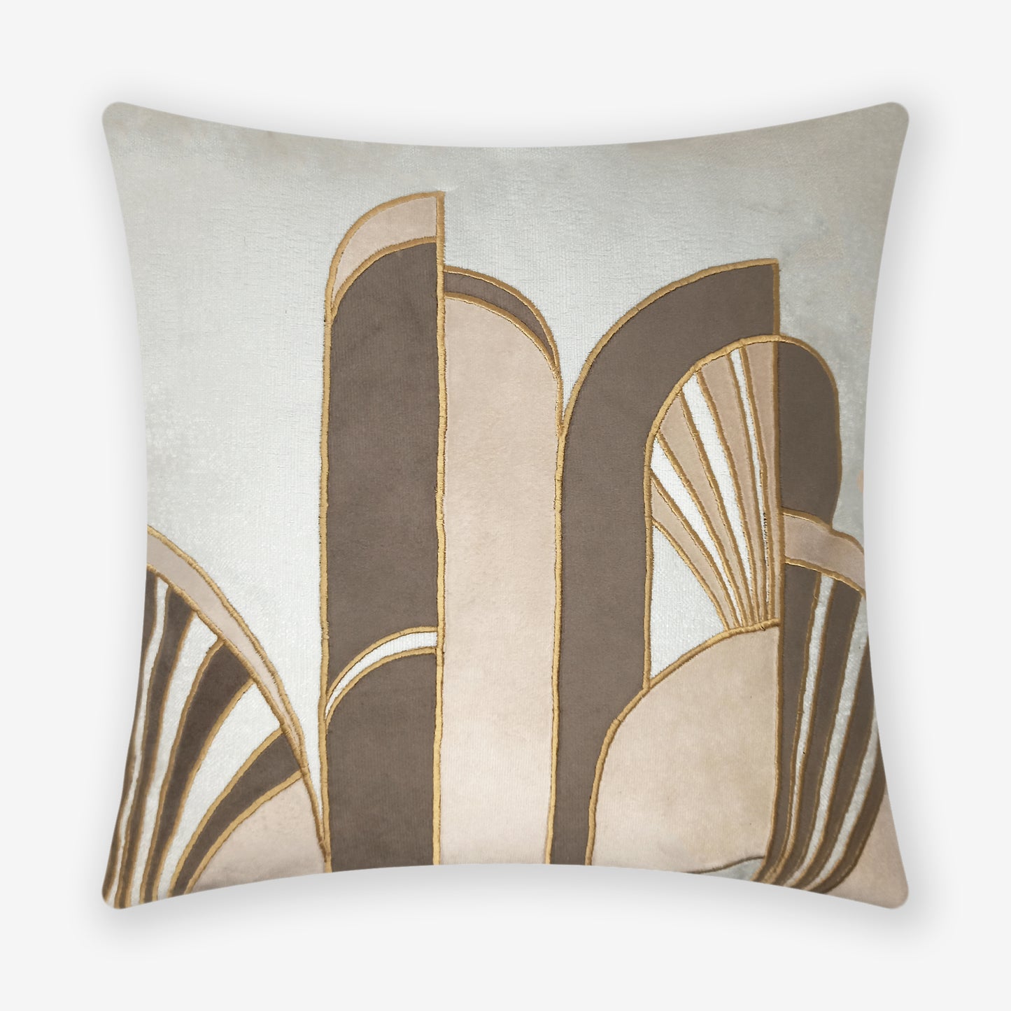 Art Deco Velvet Appliqué Cushion Cover