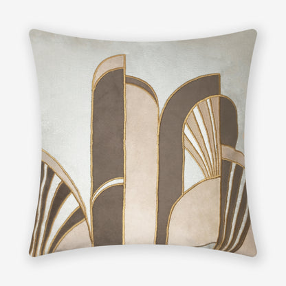 Art Deco Velvet Appliqué Cushion Cover