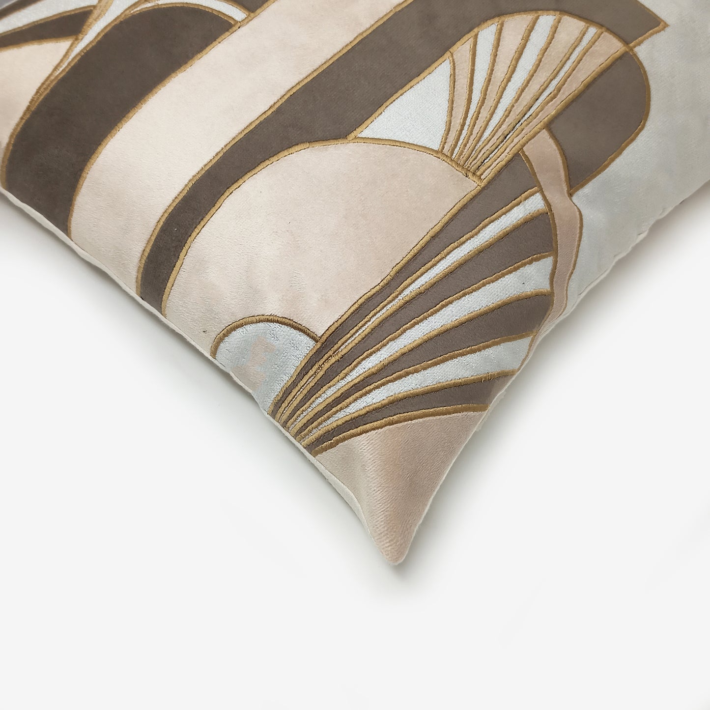 Art Deco Velvet Appliqué Cushion Cover