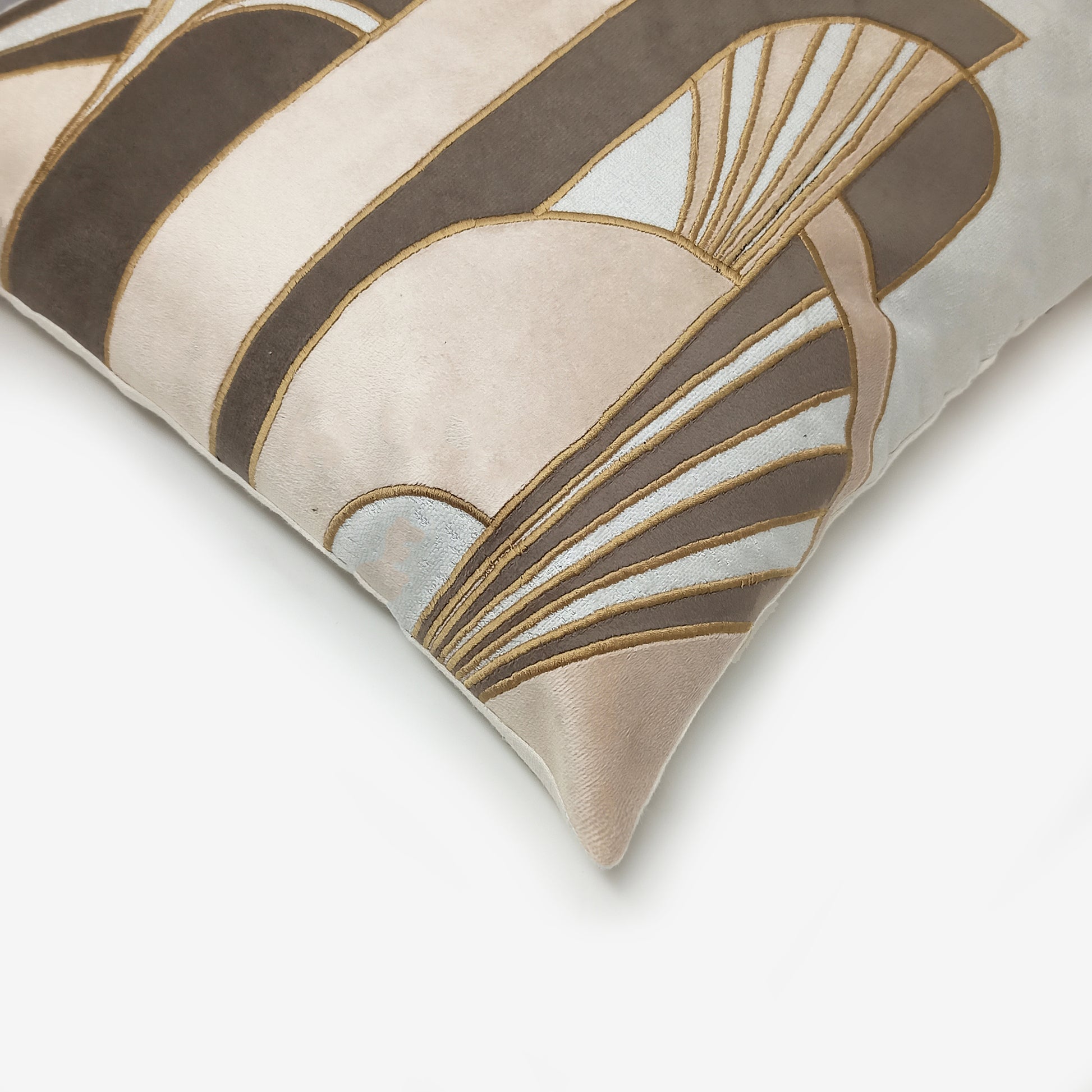 Art Deco Velvet Appliqué Cushion Cover
