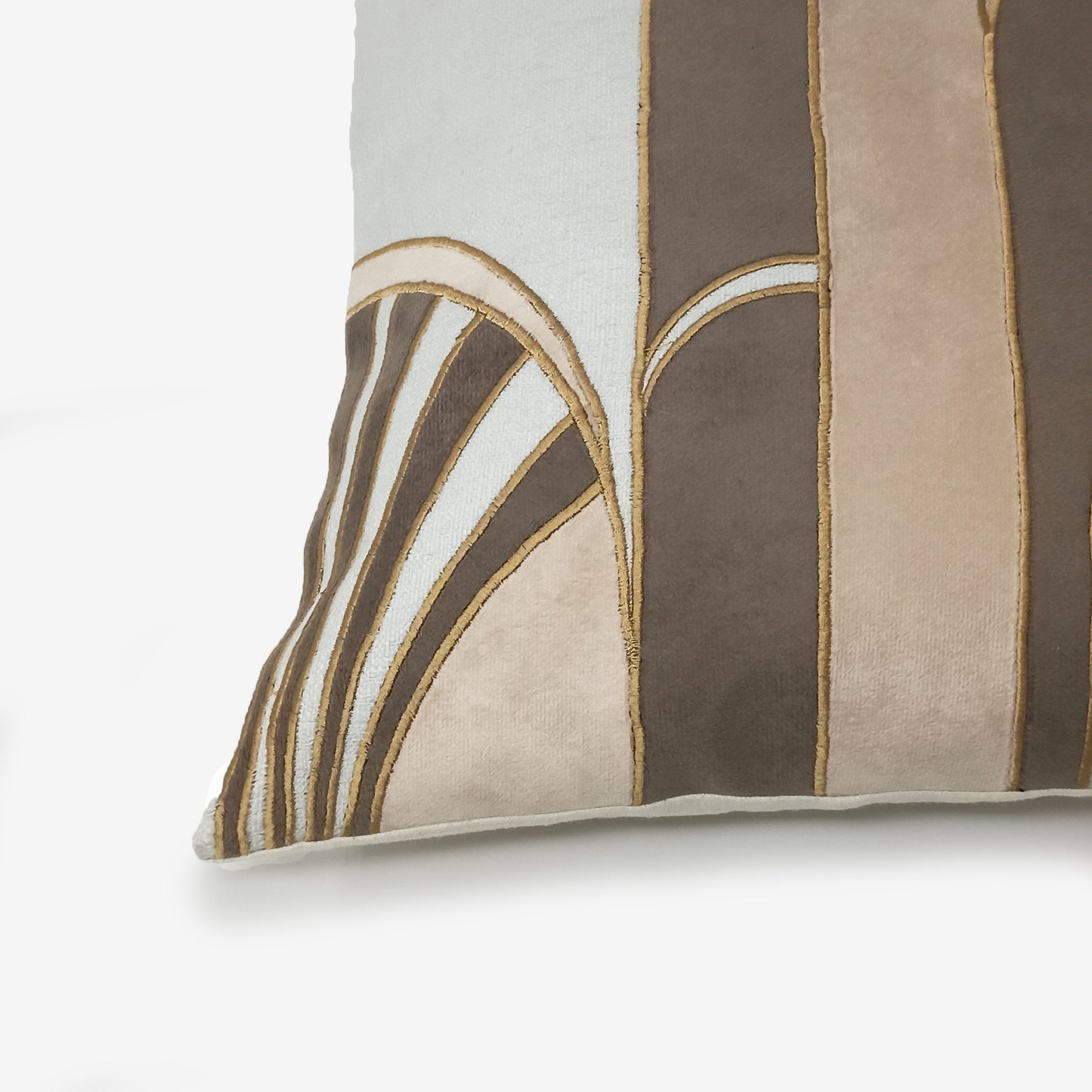 Art Deco Velvet Appliqué Cushion Cover