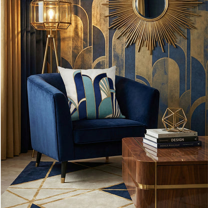 Art Deco Velvet Appliqué Cushion Cover