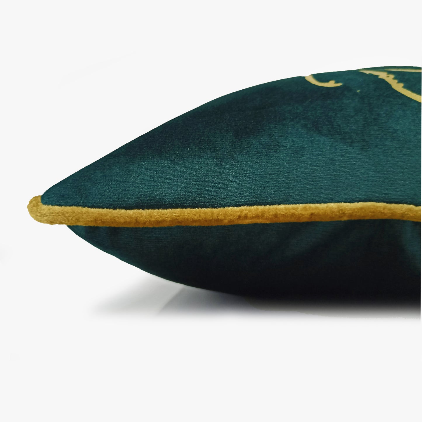 Emerald Green Gold Stag Beetle Velvet Cushion Cover, 16x16 inch