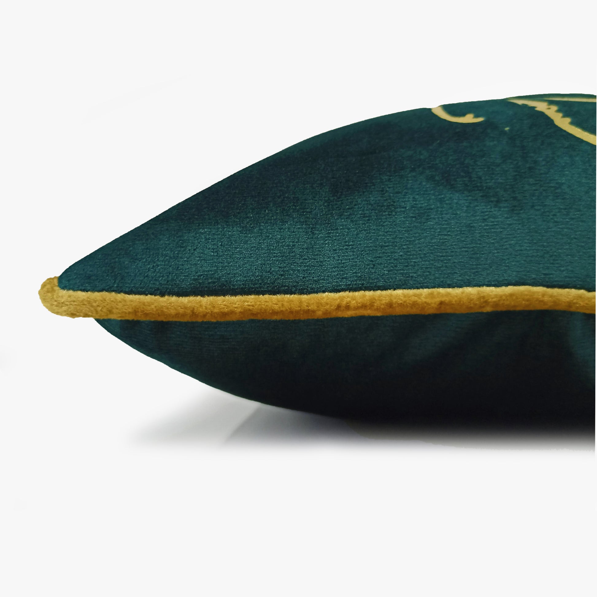 Emerald Green Gold Stag Beetle Velvet Cushion Cover, 16x16 inch