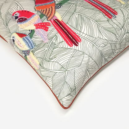 Macaw Beaded Parrots Cushion Cover