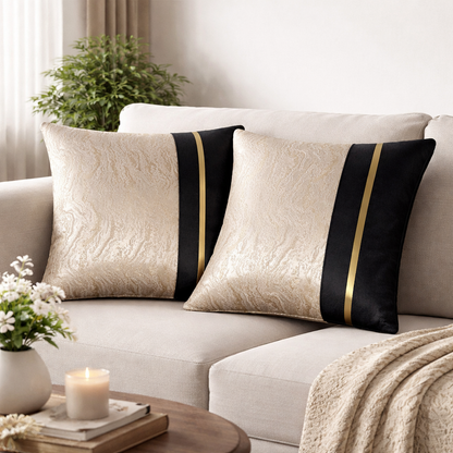 Marble Jacquard Color Block Cushion Cover, 16x16 inch