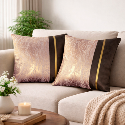 Marble Jacquard Color Block Cushion Cover, 16x16 inch