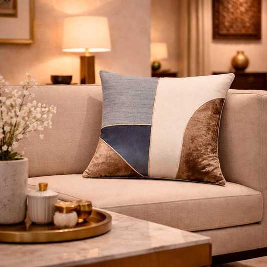 Modern Abstract Mixed-Texture Color Block Cushion Cover