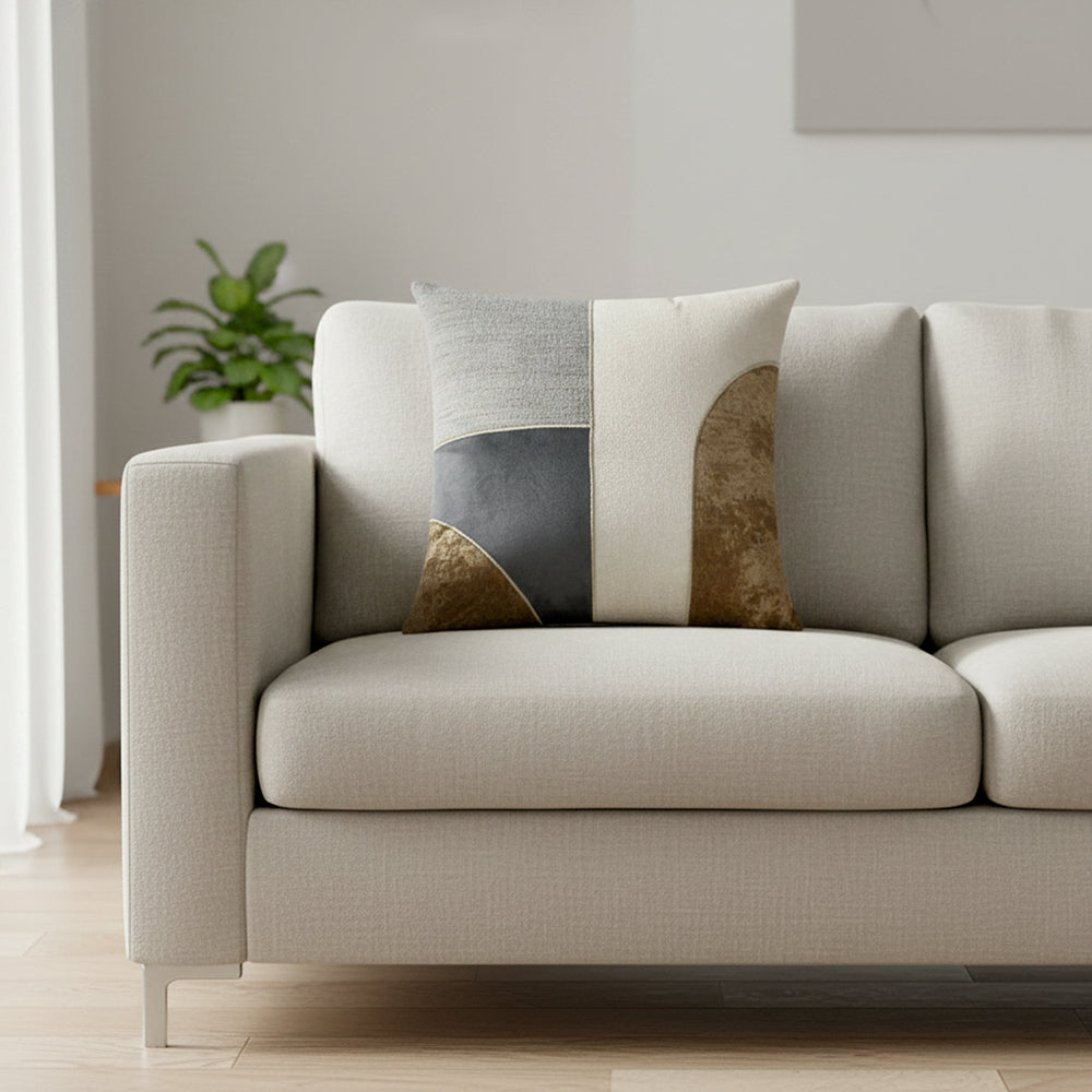Modern Abstract Mixed-Texture Color Block Cushion Cover