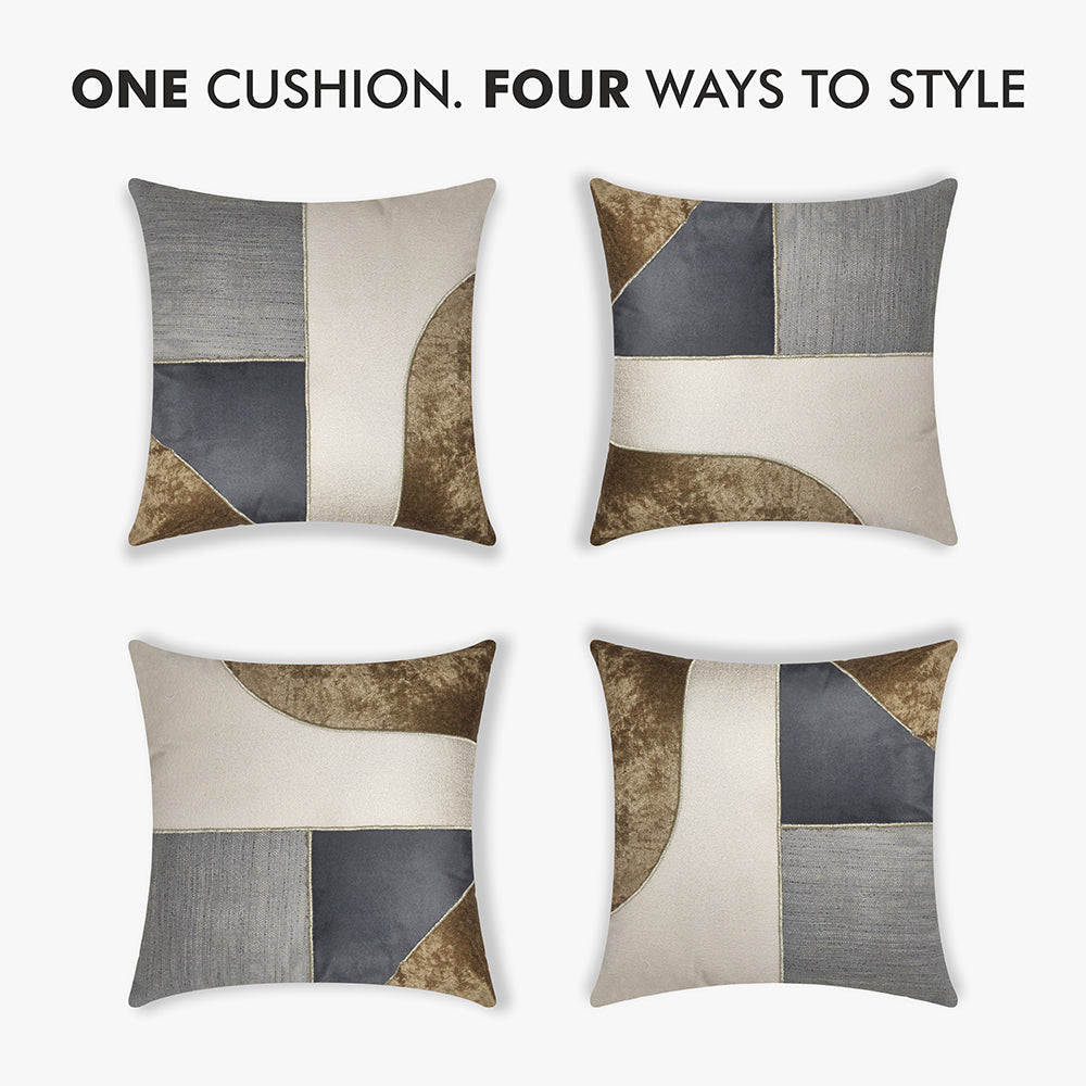 Modern Abstract Mixed-Texture Color Block Cushion Cover