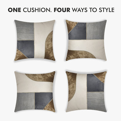 Modern Abstract Mixed-Texture Color Block Cushion Cover