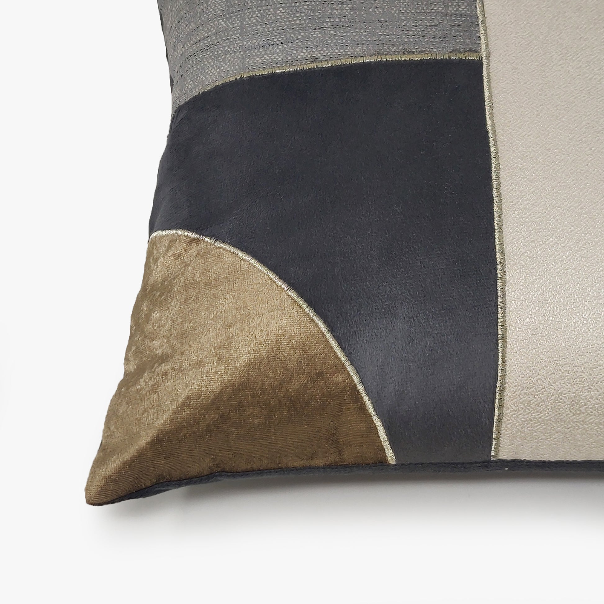 Modern Abstract Mixed-Texture Color Block Cushion Cover